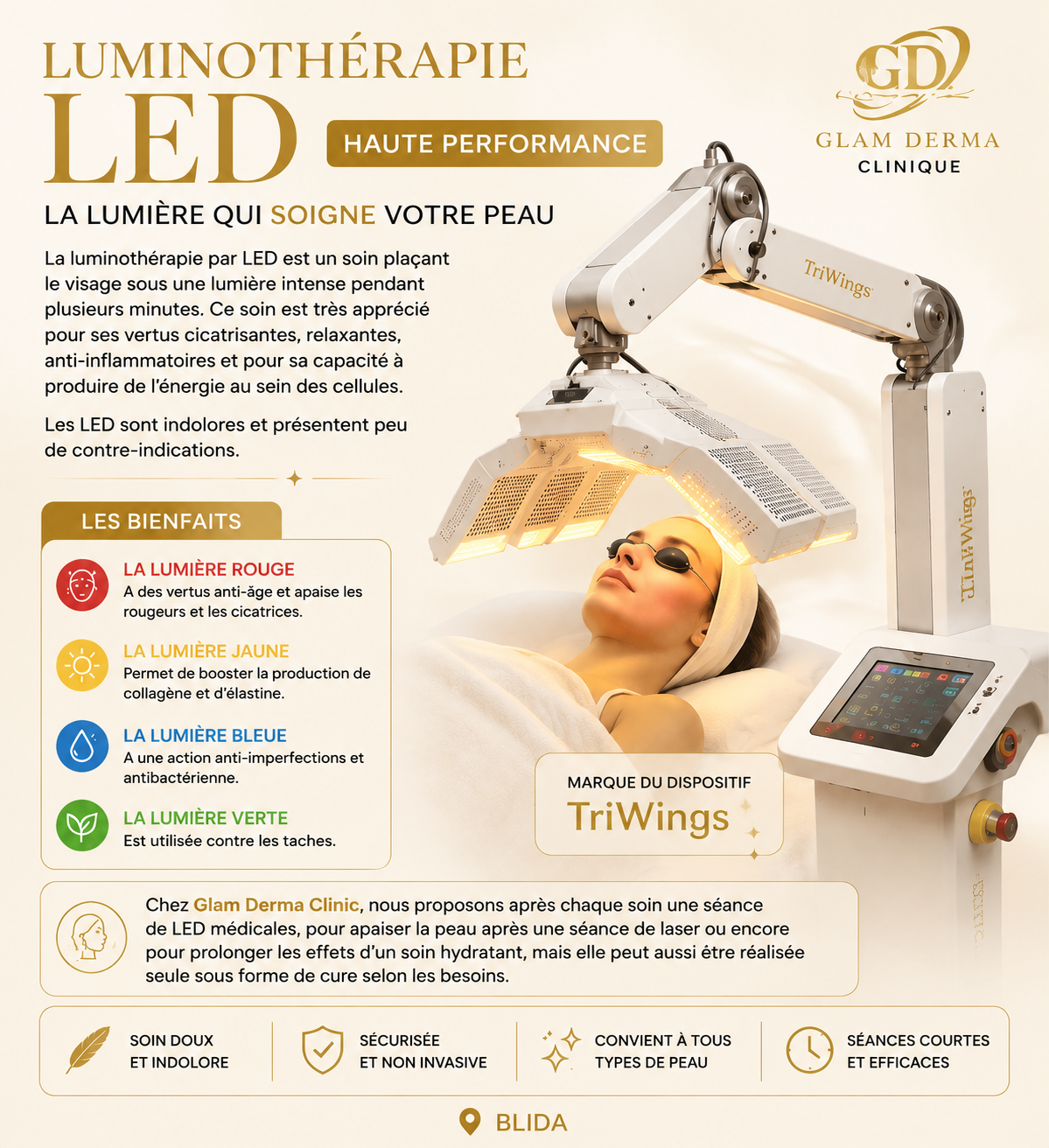 Luminothérapie LED haute performance — Glam Derma Clinique, Blida