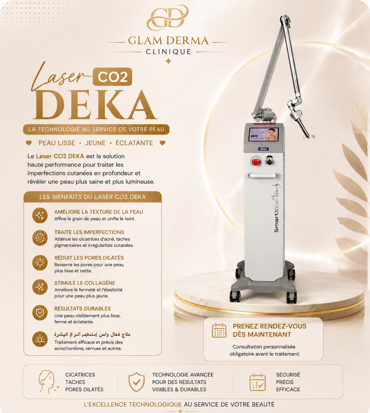 Laser CO2 DEKA — Glam Derma Clinique, Blida